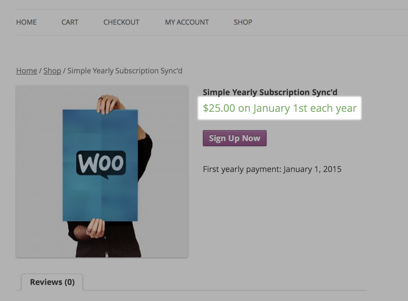 Yearly Subscription Price Screenshot