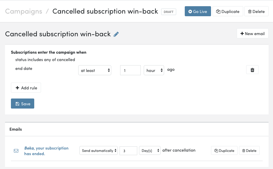 WooCommerce Subscriptions: Jilt cancelled winback campaign