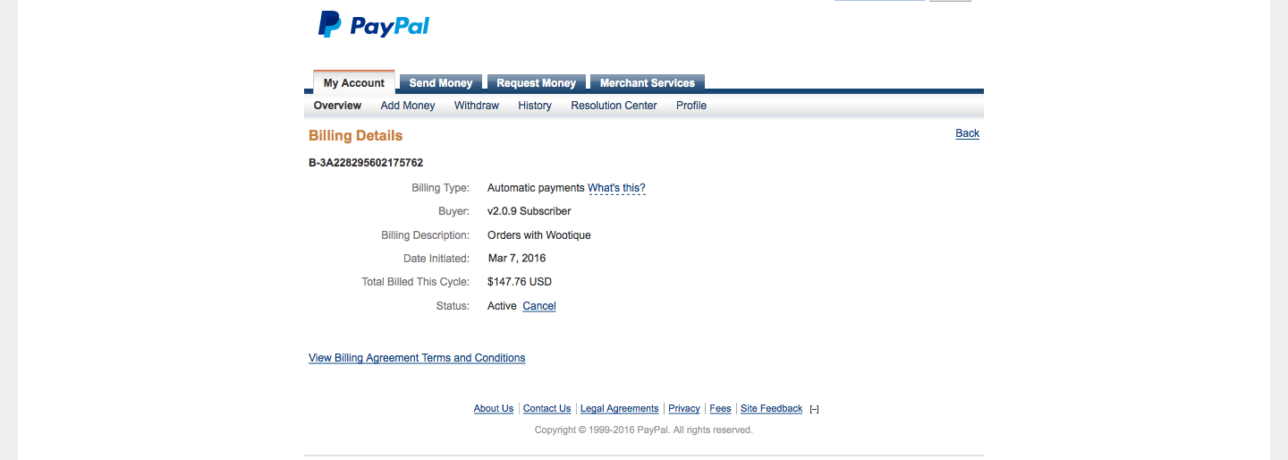 PayPal Billing Agreement Details with Subscriptions 2.0.9: Initial Amount Shown as Billed this Cycle